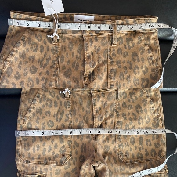 FRAME Cheetah Cargo Skinny Jeans Stretch Mid-Rise Cropped Size 28 NWT - Picture 8 of 10